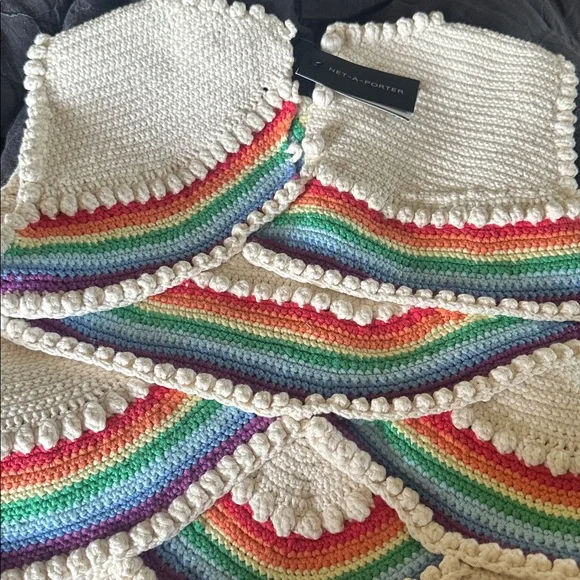 Colorful Crochet Rainbow hand knit LOEWE sweater vest - Picture 5 of 6